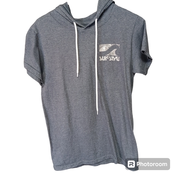 Other - Mens Surf Style Gulf Shores Alabama Gray Pullover Graphic Print Hooded Shirt S